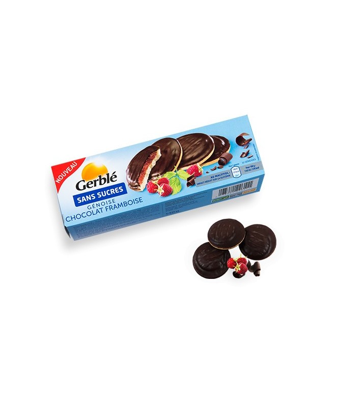 Gerble Biscuits génoise chocolat framboise sans sucres 